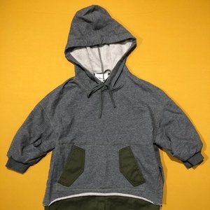 3.1 Phillip Lim Women's Size XS Puff-sleeve Cropped hoodie Switching Sweatshirt